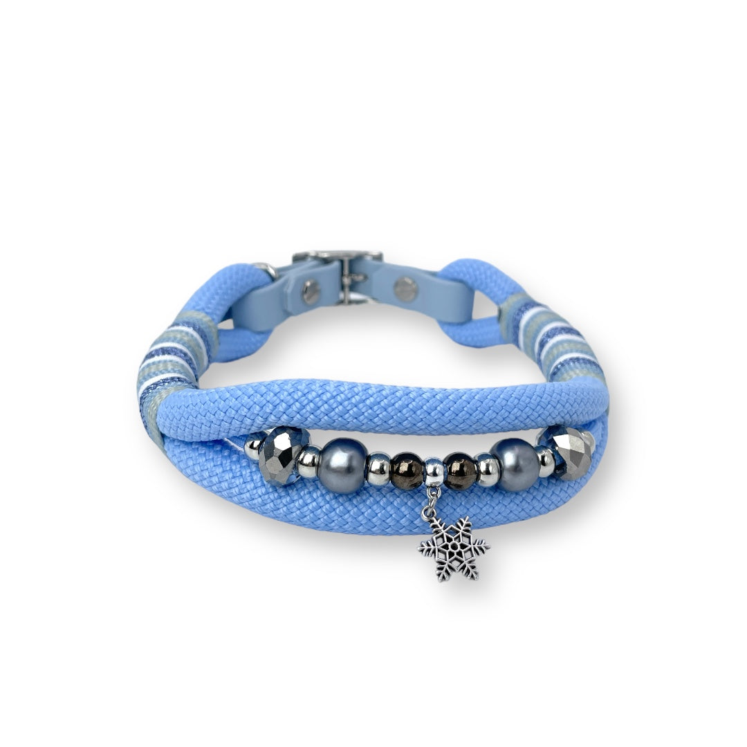 Halsband Snow aus Tau mit Perlenkette
