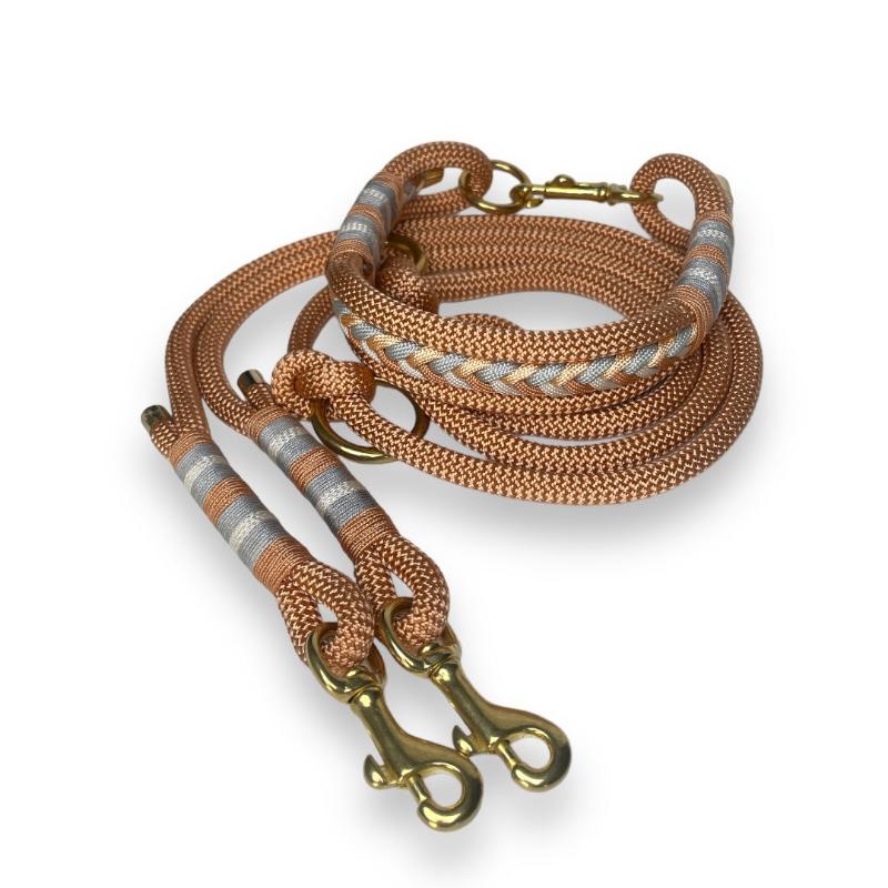 Hochwertiges Tauset für Hunde: handgefertigtes Halsband und robuste Leine, leicht, schwimmfähig und langlebig. Ideal für aktive Hundehalter, die Komfort und Sicherheit schätzen.