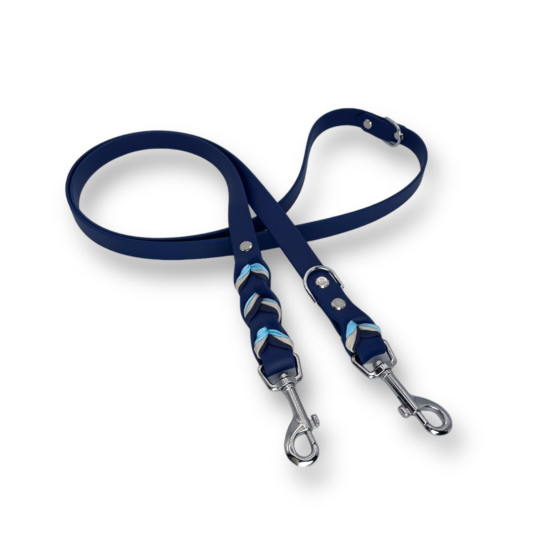 Hundehalsband und Leine in Blau aus Biothane mit Paracord im Onlineshop Bellousya