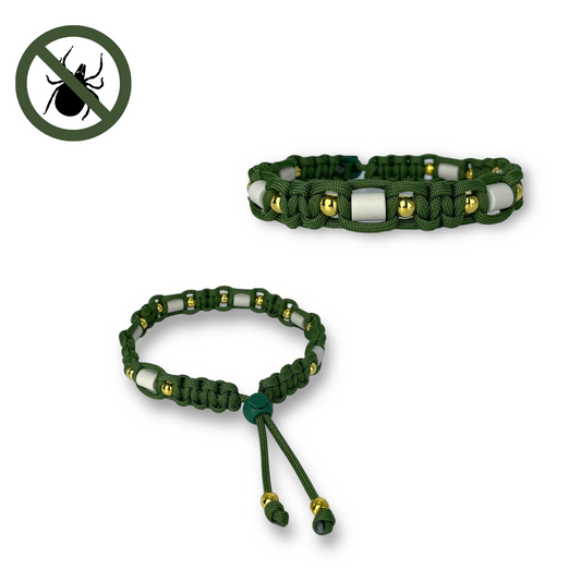 Geflochtenes Zeckenhalsband, Zeckenschutz mit EM Keramik in Grün für Hunde im Onlineshop Bellousya