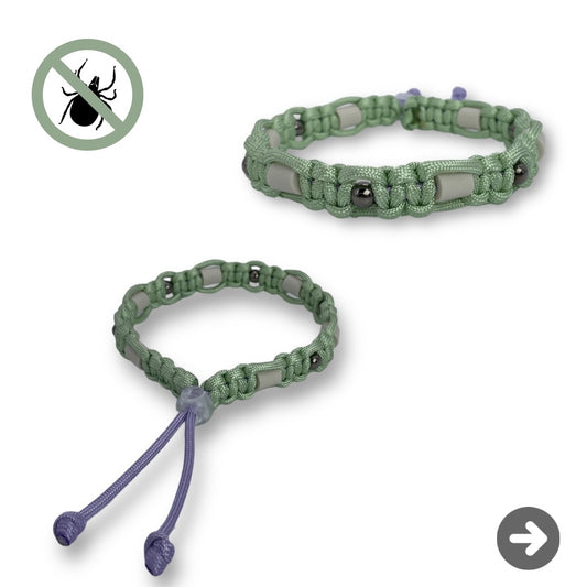 Geflochtenes Zeckenhalsband, Zeckenschutz mit EM Keramik in Mintgrün für Hunde im Onlineshop Bellousya