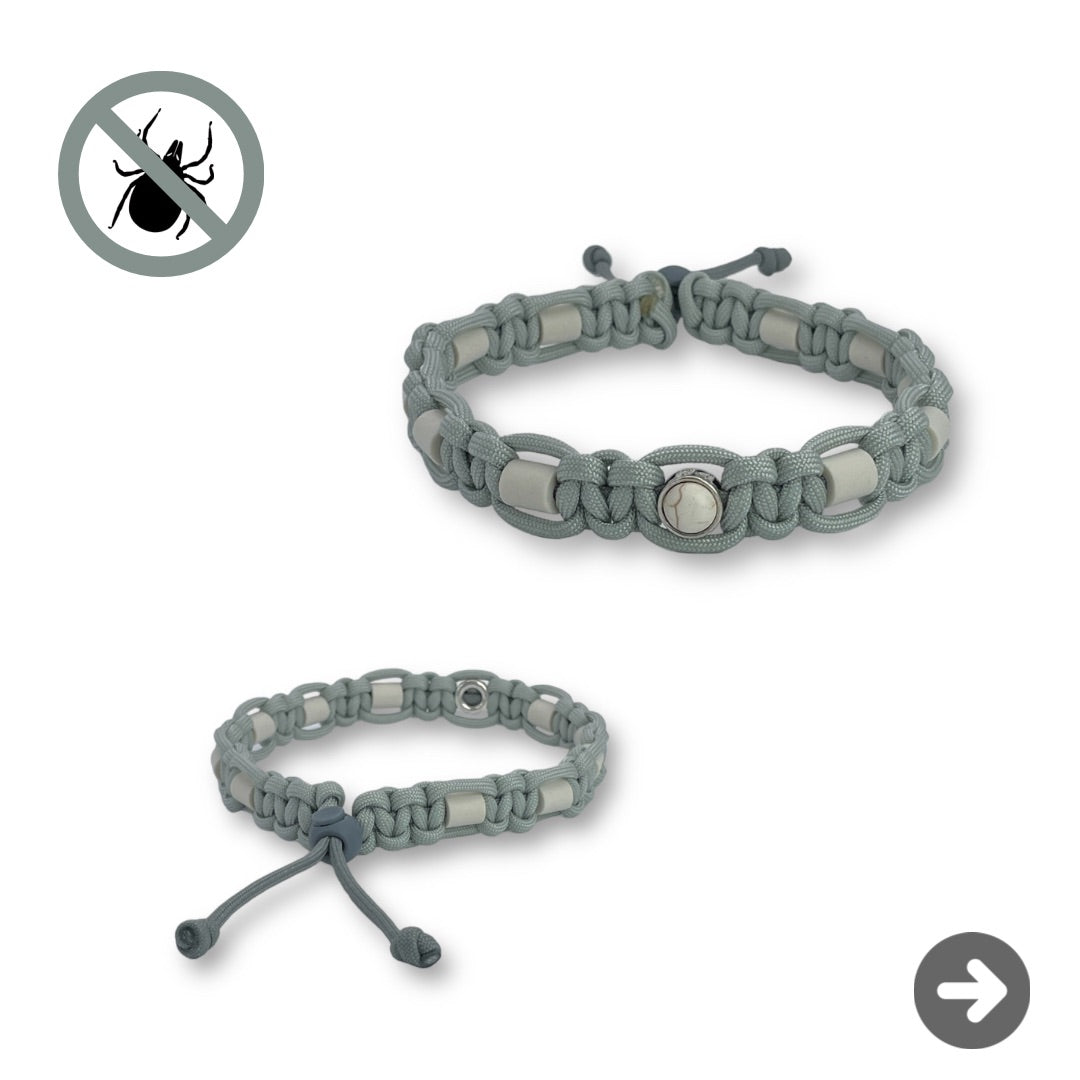 Zeckenhalsband, Zeckenschutz mit EM Keramik in Grau für Hunde im Onlineshop Bellousya