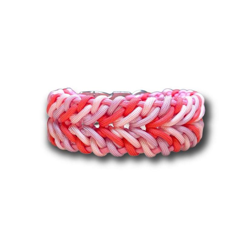 Individuell gestaltbares Halsband aus hochwertigem Paracord für Hunde. Wählen Sie Farben und Beschläge für ein einzigartiges, handgefertigtes Design.